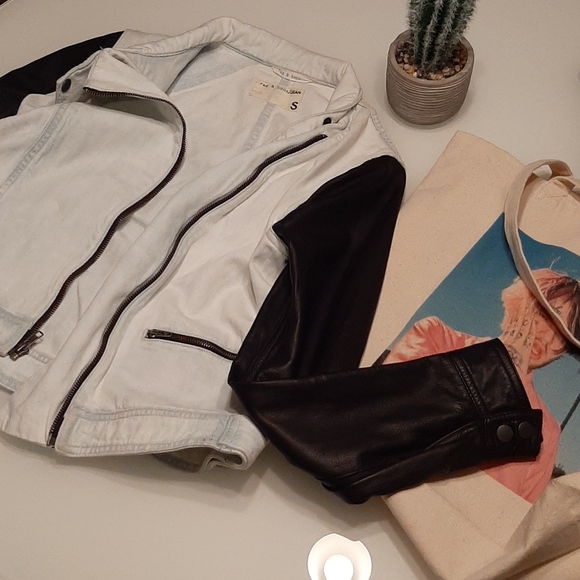 NWOT Rag & bone bleach out leather moto jacket - Picture 4 of 16